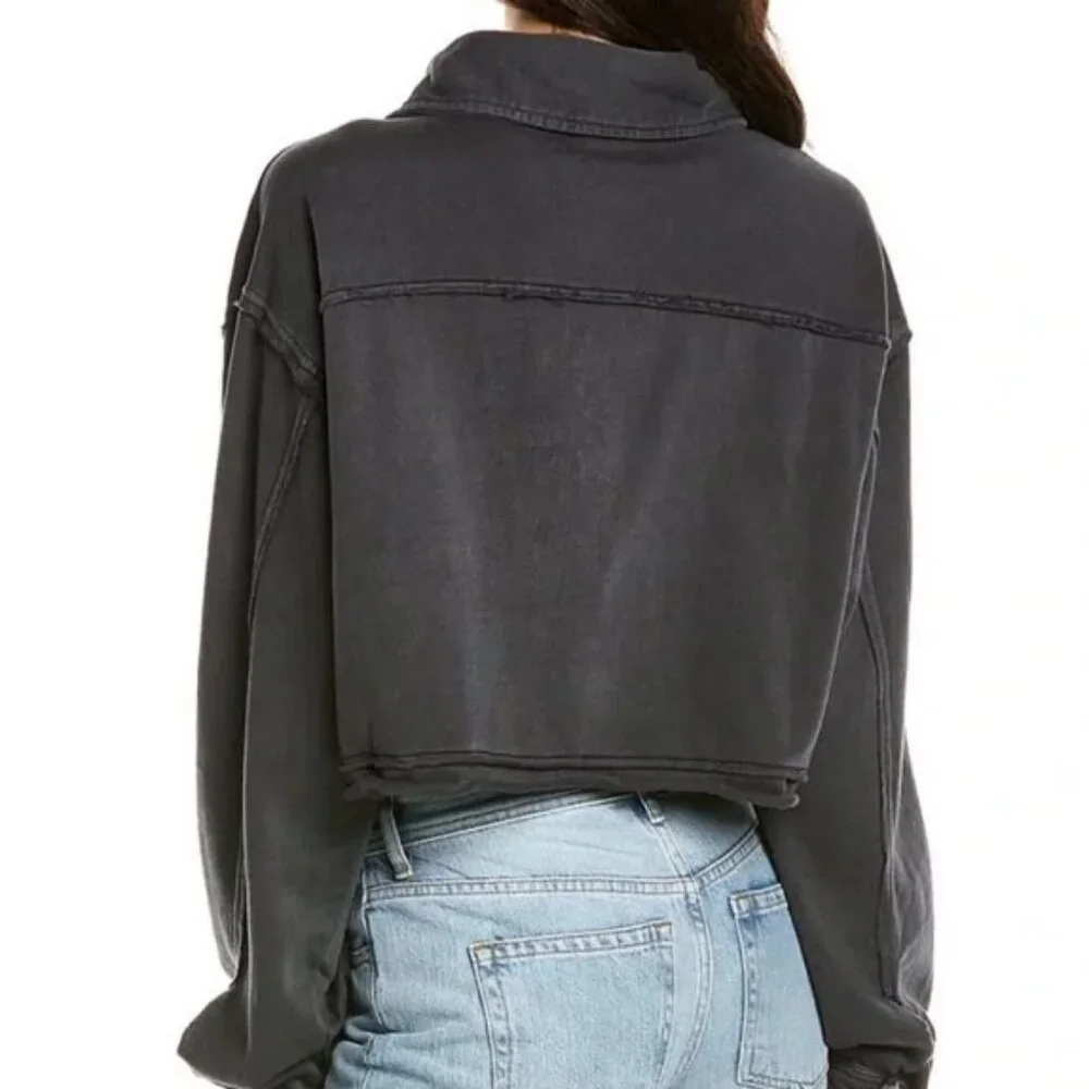 Free People SATURDAY Cropped Shirt Jacket - M